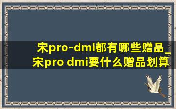 宋pro-dmi都有哪些赠品_宋pro dmi要什么赠品划算